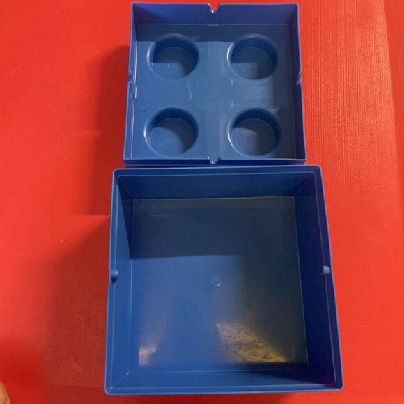 One Blue Lego Storage Brick/Block 5 x 5 Storage Cube 4 Stud Container Snack Box - Picture 4 of 4